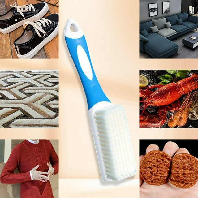 Cepillo de Limpieza Multiusos de Mango Largo y Cerdas Suaves para El Hogar, El Baño, Azulejos y Suelos. Incluye Mango Ergonómico y Es de Plástico de 19,5 Cm.