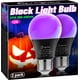 thumbnail image 3 of Bombillas de luz negra, bombilla LED de 12 W para decoración de Halloween, luz negra UVA 385-400 nm, bombilla de luz negra A19 para brillar en la oscuridad, pintura corporal, cartel fluorescente, fies, 3 of 4