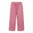 thumbnail image 3 of Mohiass Summer Capri Pants for Women, Casual Pull On Womens Capris with Pockets, Women's Casual Pants & Capris, Ladies Capris Pink XL, 3 of 6