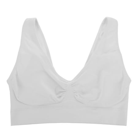 1pc Wireless No Sponge Sports Bra Breathable Comfortable Yoga Vest (white)