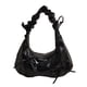 thumbnail image 1 of Bolso Media Burbujas Nube Plisado Mano Informal Con Lazo Cuero PU, 1 of 9