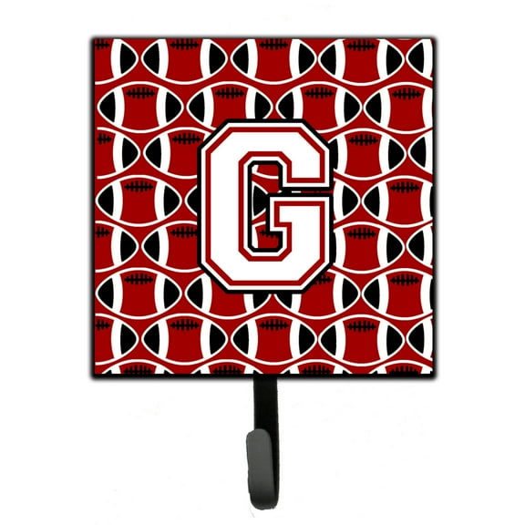 Letter G Football Cardinal and White Leash or Key Holder
