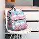 thumbnail image 5 of Easygdp Pink Striped Flamingo Mochila Casual para Portátil, Mochila para Escuela, Viajes, Negocios, 5 of 6