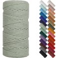 thumbnail image 1 of HSHDLDF Sage Green Macrame Cord 3mm x 109yards, Colored Macrame Rope, 3 Strand Twisted Cotton Rope Macrame Yarn, Colorful Cotton Craft Cord for Wall Hanging, Plant Hangers, Crafts, Knitting, 1 of 7