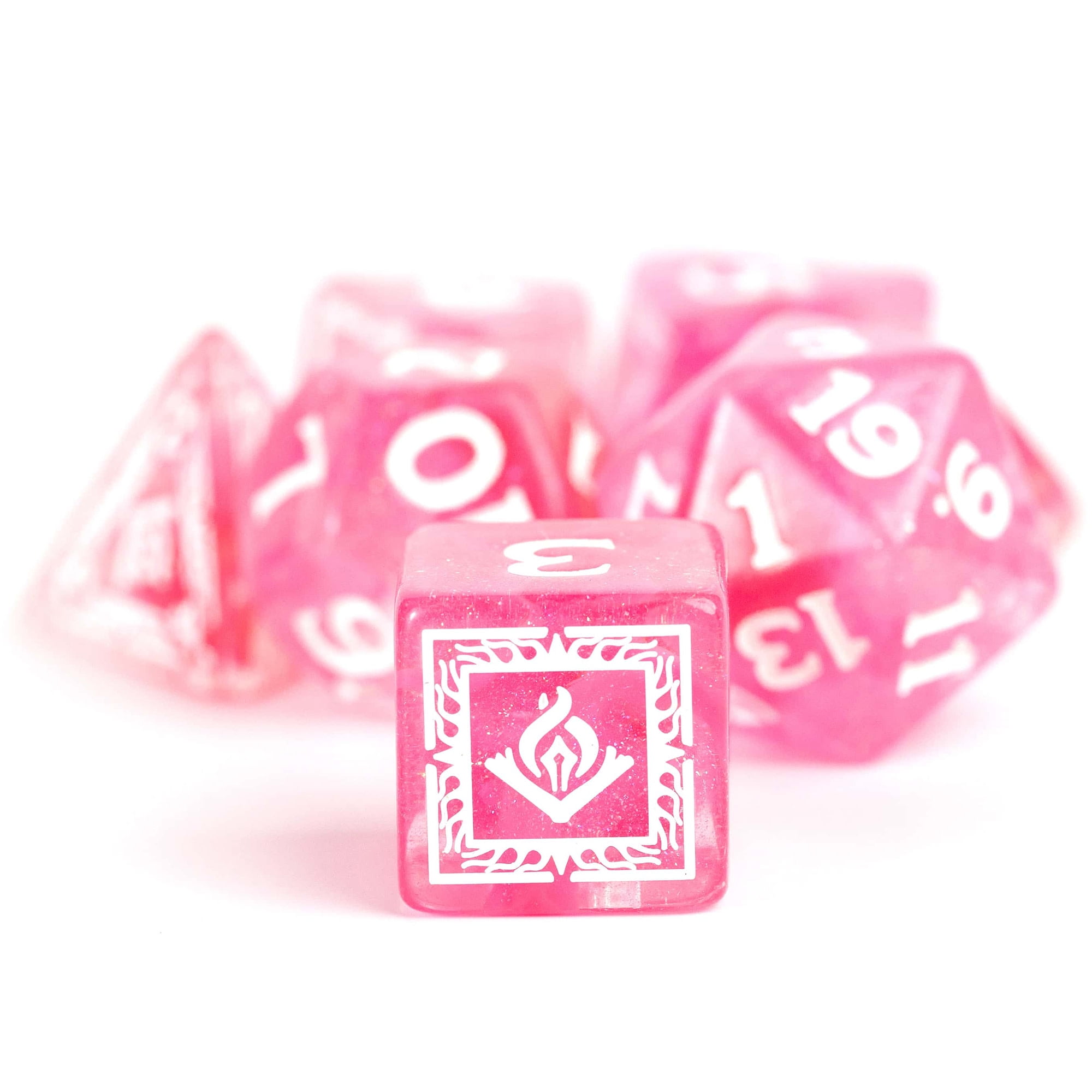 Dungeons & Dragons: D&D Adventure Dice: Wizard - Fuchsia - 16pc RPG Set, Class Symbols, Roleplaying Game Accessory, Sirius Dice, Officially Licensed