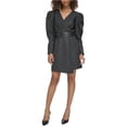 thumbnail image 1 of Karl Lagerfeld Womens Faux Wrap Belt Sheath Dress, black, 12, 1 of 1