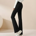 thumbnail image 3 of Guluxicc Womens Flare Pants Casual High Rise Tummy Control Yoga Pants Solid Bell Bottom Leggings, Black, 3XL, 3 of 4