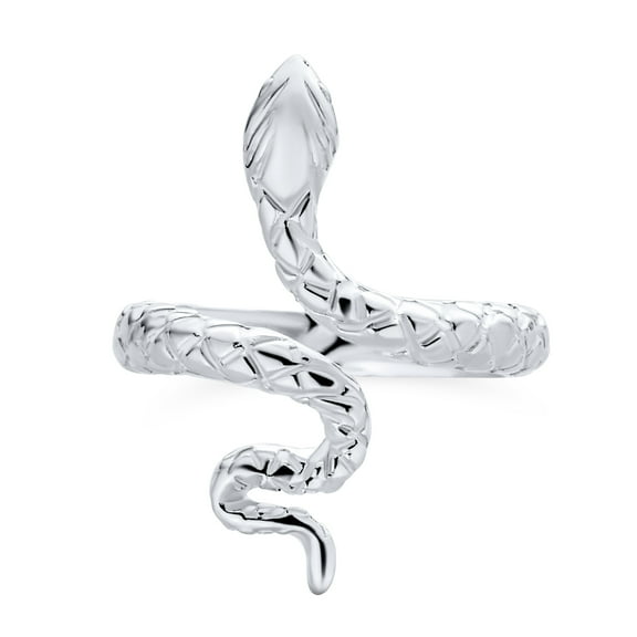 Bling Jewelry Womens Egyptian Serpent Silver Ring: Reptile Stack Wrap Bypass Coil Band Sterling