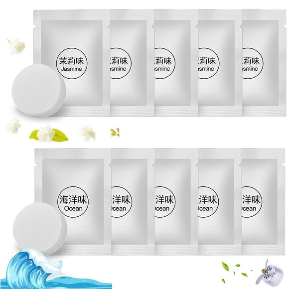 10 Car Air Freshener Tablets Ocean Breeze & Jasmine Delight