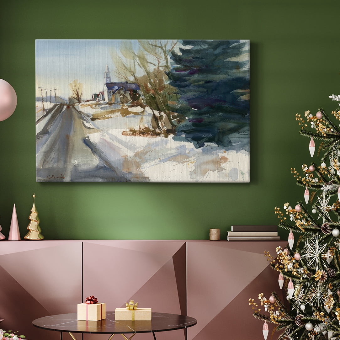 Congregational Church in Winter- Gallery Wrapped Canvas