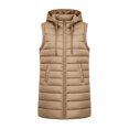 thumbnail image 6 of IUYRTFE Women Longline Hooded Puffer Vest Zip Up Sleeveless Winter Coat with Pockets for Outdoor Travel Daily Wear, 6 of 7