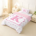 thumbnail image 2 of Erosebridal Princess Ribbon Twin Comforter Sets for Girls, Pink Letter K Bedding Set, 2-Piece, 2 of 6