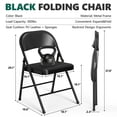 thumbnail image 2 of HaiCube 8-Pack PU Leather Padded Folding Chair, Heavy Duty Portable Folding Chair with Metal Frame, No Assembly Indoor Chair, Black, 2 of 8
