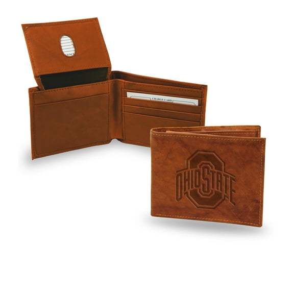 Ohio State Buckeyes  Genuine Leather Billfold Wallet - 3.25" x 4.25" - Slim Style