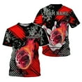 thumbnail image 2 of Custom Team Name and Name Bowling Shirt, 3D Bowling Shirts for Men, Short Sleeve Shirts for Team Bowling (Teal, S), 2 of 10