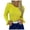 Yellow, variant on Women's Autumn Winter Solid Long Sleeve Round Neck Thermal Sweater Casual Slim Fit Knitted Pullover Top