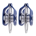 thumbnail image 3 of Toystoory 2 piezas de polea antibobinado lateral de escalada de alta resistencia 32KN bloque de rodamiento de bolas Hardware de rescate 15mm carpas Azul, 3 of 6