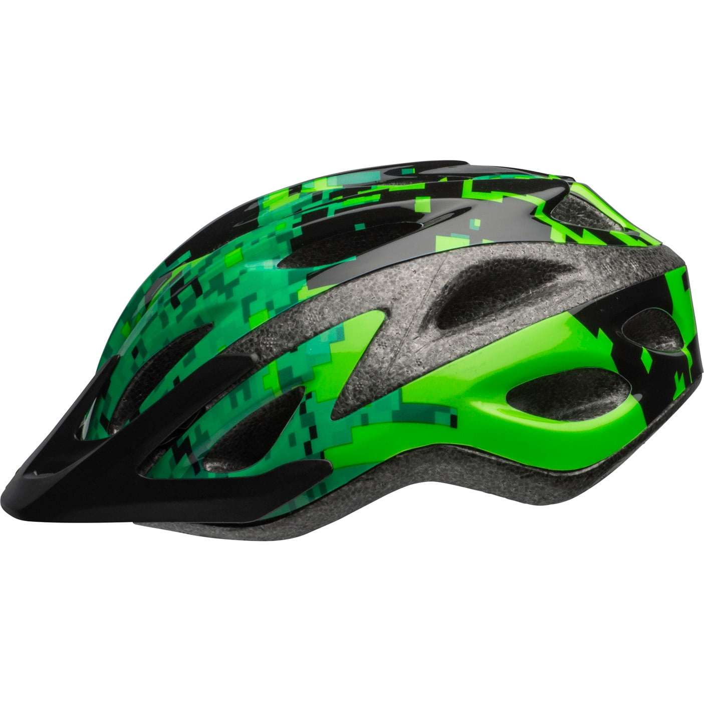 bell axle helmet green Bell Sports Peak Pixels Youth Bike Helmet Green