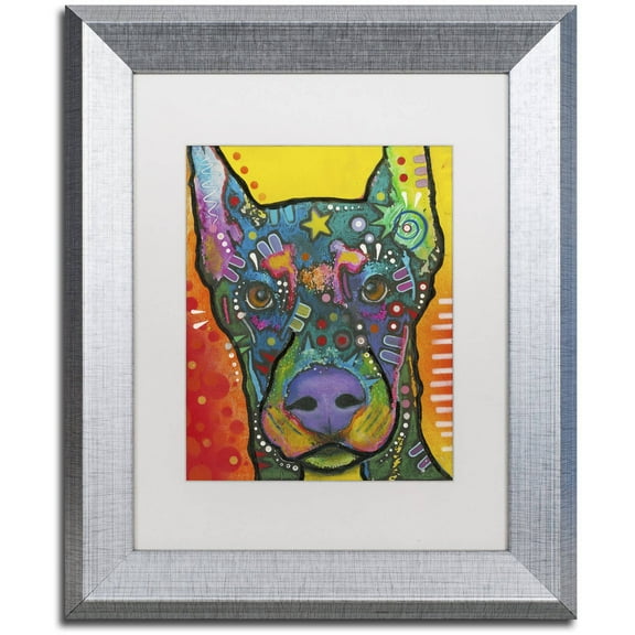 Trademark Fine Art "17" Canvas Art by Dean Russo, White Matte, Silver Frame