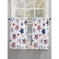 thumbnail image 3 of Kitchen Curtains 54 Inches length, 4th of July Window Treatment Curtain Drapes, Independence Day Blue Red Star Fireworks Thermal Insulated Drapes for Basement Hotel RV, 42"x54", 2 Panels, 3 of 7