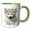Green/White, variant on 3drose, Floral White Wolf Illustration, 11oz Two-tone Yellow Mug