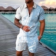 thumbnail image 2 of PEASKJP Men's 2 Piece Tracksuit Sets Fashion Summer Tracksuits Casual Set,Light Blue L, 2 of 5