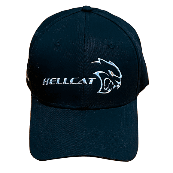 Dodge SRT Hellcat Liquid Metal Black Cotton Baseball Hat - Adult