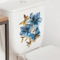 thumbnail image 5 of HaoXun Blue PVC Flower Butterfly Toilet Sticker - Self-Adhesive Bathroom Wall Decal for Festive Home Decor, Easy Peel & Stick, Waterproof (29x22cm), 5 of 6