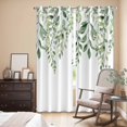 thumbnail image 3 of Eucalyptus Leaves Kitchen Curtains 84 Inch Length, Sage Green Spring Summer Botanical Grommet Top Bedroom Living Room Curtains, Light Filtering Cafe Curtain Drapes 2 Panels Set 84''x84'', 3 of 9