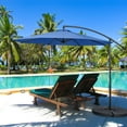 thumbnail image 4 of Costway 96" Navy Blue Octagon Offset Patio Umbrella, Fade Resistant, 4 of 12