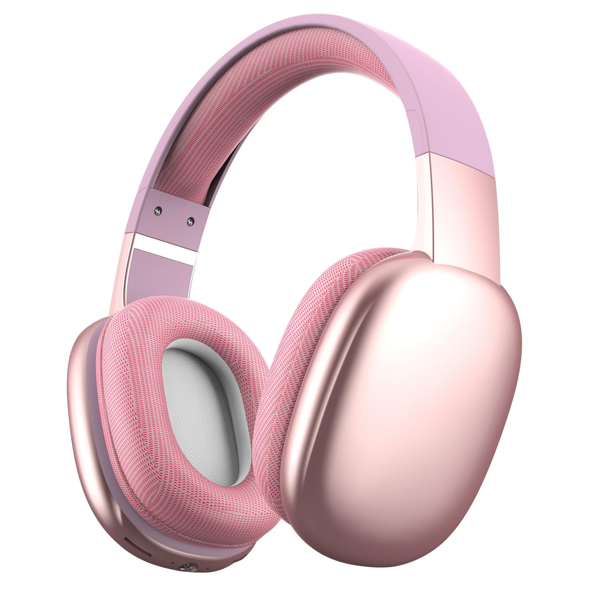 Customizable Wireless Over-Ear Bluetooth Headphones with Microphone - Noise-Canceling Headset for Travel, Home, Work, TV, PC, Gaming, Cellphone (Pink)