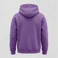 thumbnail image 3 of Men's Classic Solid Fleece Pullover Hoodie, Drawstring Hooded Sweatshirt with Kangaroo Pocket, for Fall Winter Daily Casual Wear Purple XL, 3 of 6
