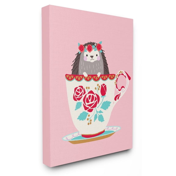 The Stupell Home Decor Collection The Kids Room by Stupell Hedgehog In Teacup Wall Art
