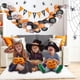 thumbnail image 4 of El kit de arco de guirnalda de globos de 109 piezas incluye globos de confeti naranja, negro y blanco con telaraña para decoración de fondo de fiesta y aula, 4 of 5