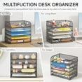 thumbnail image 7 of Behome Desk File Organizer, 5 Trays Paper Organizer Letter Tray with Handle, Paper Sorter Desk Organizer for Office, Home or School, Black, 7 of 7
