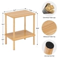 thumbnail image 4 of Mesa auxiliar de 2 niveles Apicizon con patas de madera maciza natural, 4 of 8