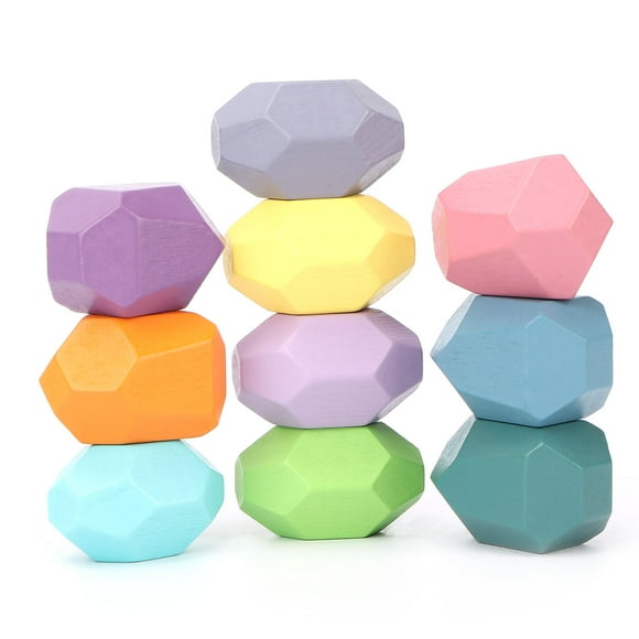 Wooden Rock Balancing Blocks, Parent Child Interaction Stone Blocks Beech Wood Hands On Skills Imagination Cultivation For Children For Home