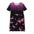 thumbnail image 4 of QIPOPIQ Robe d'Été pour Fille Art Van Gogh Impression 3D Col Rond Manches Courtes T-Shirt Robe Évasée Liquidation, 4 of 5