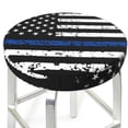 thumbnail image 3 of Rocae Thin Blue Line Flag Print Round Bar Chair Cushion Cover Washable Stool Cushion Slipcover for Round Chair-12 inch, 3 of 7