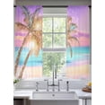 thumbnail image 2 of Palm Tree Sheer Curtains for Living Room Bedroom, Light-filtering Sheer Curtain, Beach Rod Pocket Voile Window Treatment Drapes, 52’’Wx63’’L, 2 Panels Set, 2 of 7