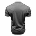 thumbnail image 6 of YUGYXL Men's Shirts Mens Henley Shirt Pullover Solid Color Casual Tees Fashion Short Sleeve Tshirts Workout Oversize Dark Gray L, 6 of 8