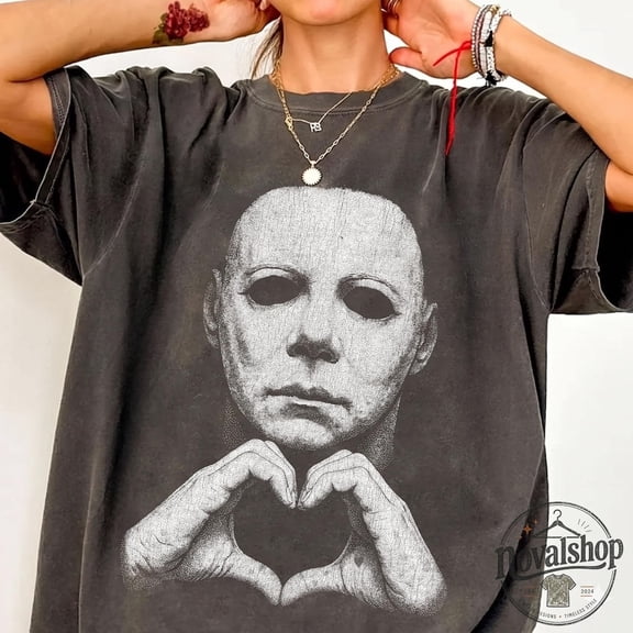 Michael Myers Heart Hands Tee, Vintage Horror Movie T-Shirt, Halloween Slasher Graphic