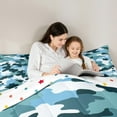 thumbnail image 4 of Manfei Cyan Camouflage 7-Piece Bedding Comforter Set,Rustic Farmhouse Cabin King Bedding Sets,Blue Military Camo Bed Sheets For Boys Kids,Super Cozy Room Decor Reversible, 4 of 8