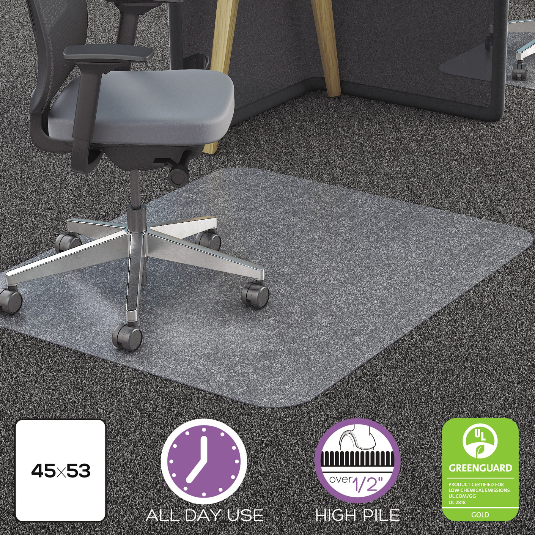 Modern Desk Chair Mat For High Pile Carpet 