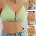 thumbnail image 4 of Front Closure Push Up Bra Padded Deep V Plunge Bras Smooth Triangle Bralette, 4 of 15