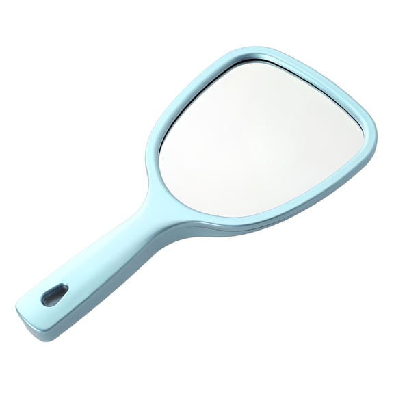 ACDANC 1pc Double Side Handheld Mirror Cosmetic Mirror Back 2X and 3X Magnification Round Mirror (Blue)