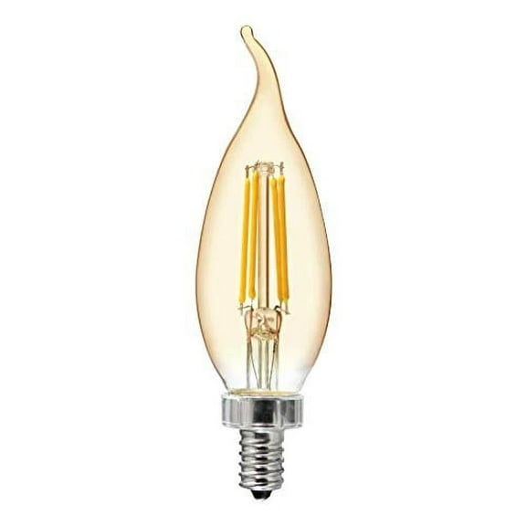 GE Vintage 2-Pack 60 W Equivalent Dimmable Amber Ca11 Vintage LED Light Fixture Light Bulbs Candelabra Vintage Antique
