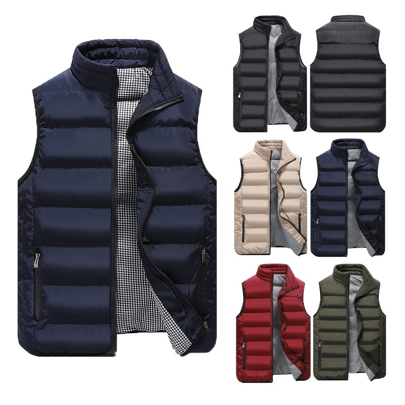 Veste d Hiver en Coton Sans Manches pour Hommes Gilet Matelasse Gilet a Capuche Manteaux Outwear Walmart
