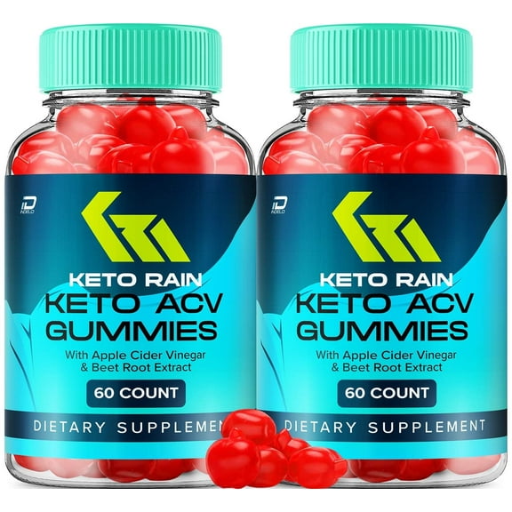 Keto Rain Keto ACV Gummies, KetoRain Apple Cider Vinegar Gummies, 2 Pack, 120 Gummies