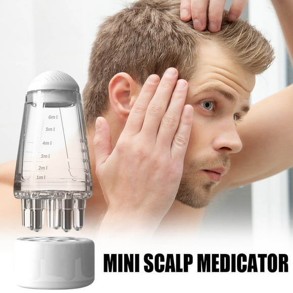 Aplicador de aceite para el cuero cabelludo | Peine con rodillo pequeño | Cepillo de masaje líquido para el cuidado del cuero cabelludo con aceite, ideal para usar en casa y de viaje. Aplicador para e